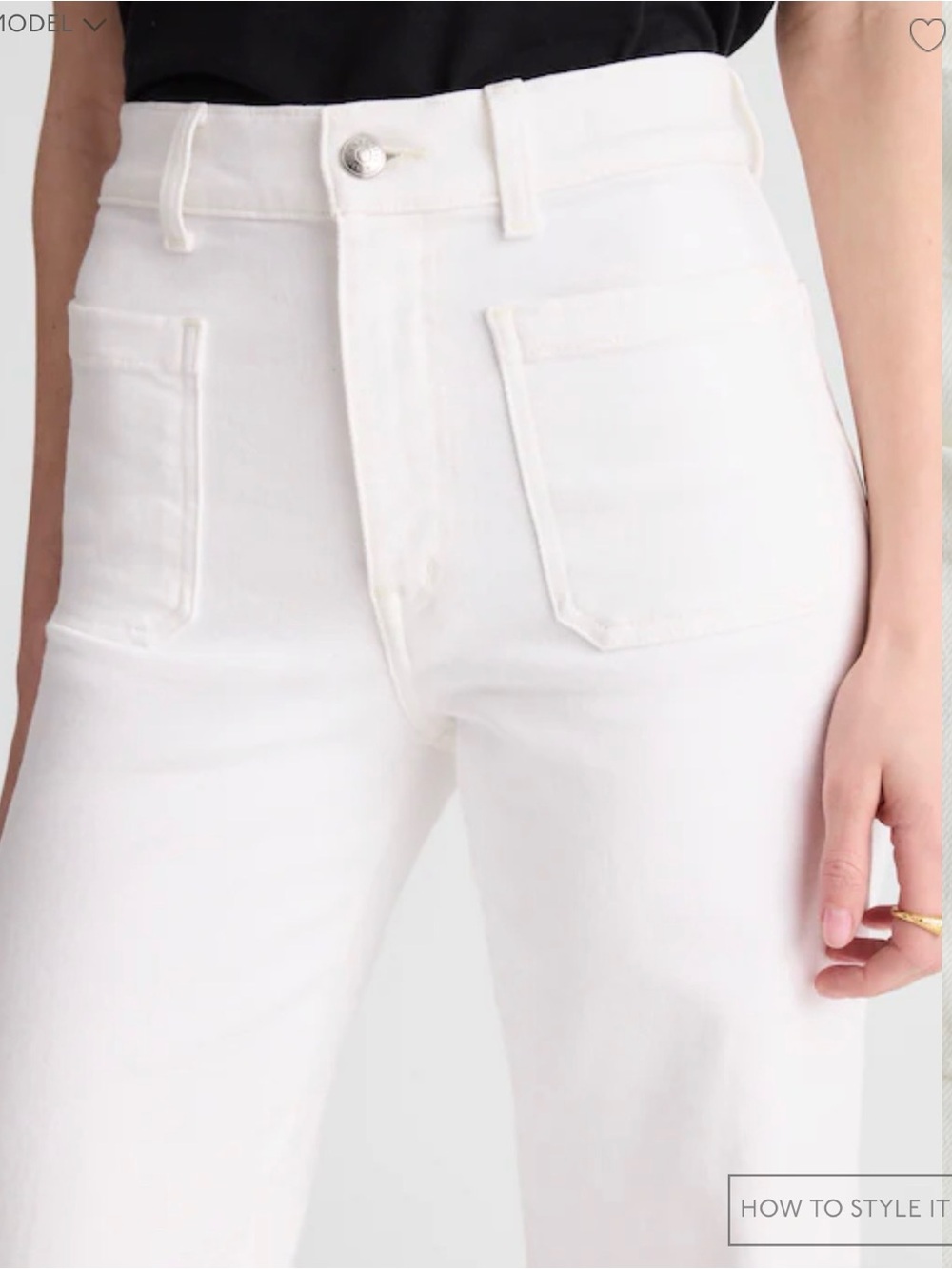 Madewell Jean Emmy Wide-Leg‎ NWT 27S White